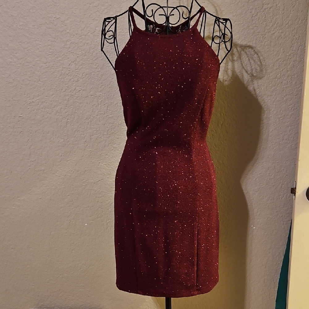 Elegant Burgundy Sleeveless Dress